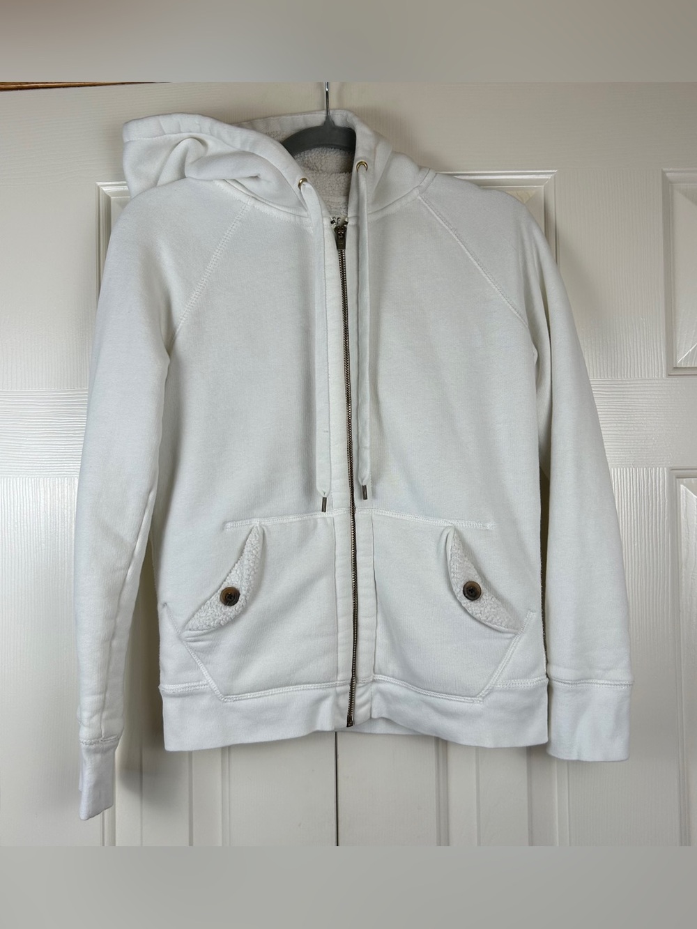 J. Crew Sherpa Fleece Zip Up Hoodie Sweatshirt